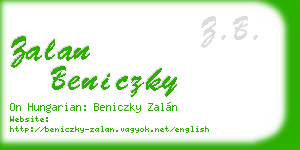 zalan beniczky business card
